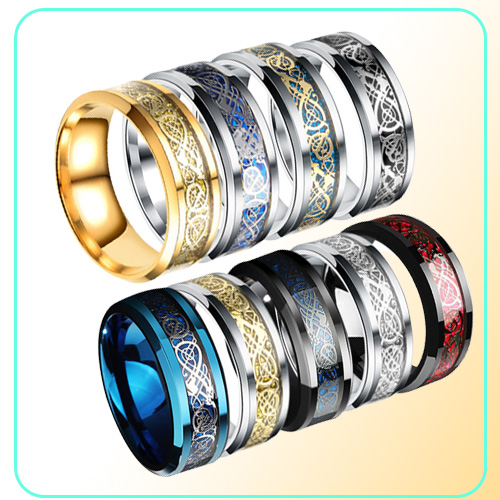 Mix 20 Pieceslot Stainless Steel Rings Whole Men Jewelry Engagement Retro Vintage Rings Dragon Rings Men Anel Wide 8mm