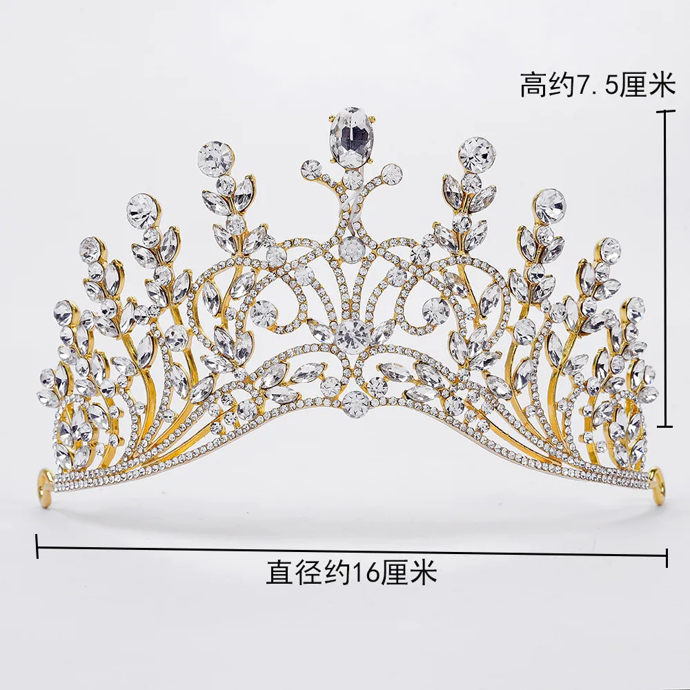 Baroque peacock big crown highgrade retro Bridal Headpieces blue diamond wedding dressZZ