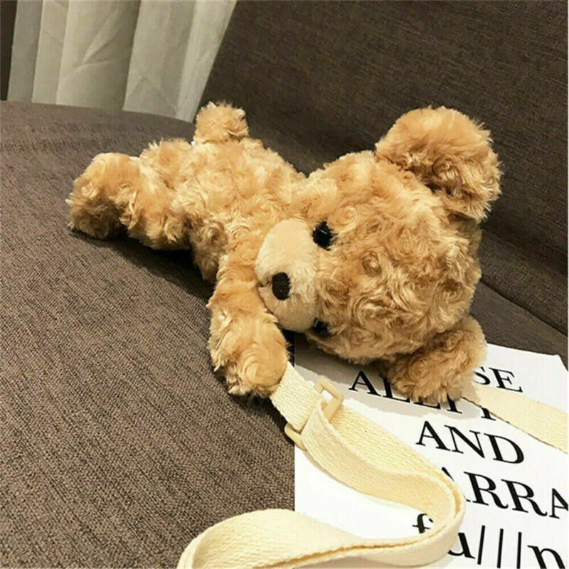 Backpacks Cute Bear Crossbody Bags For Girls Soft Plush Doll Bear Shoulder Bags Girls Adorable Mini Bags Baby Infant Toys Gifts 230818