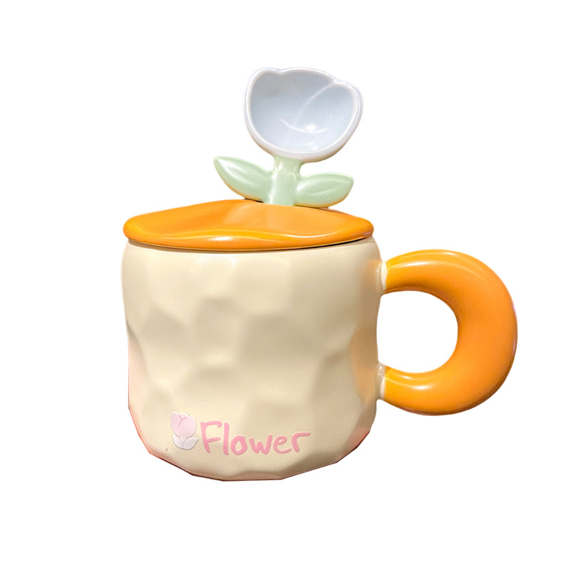 The latest 15.2oz flower ceramic coffee mug Cup, many style choices, support customization of any logo