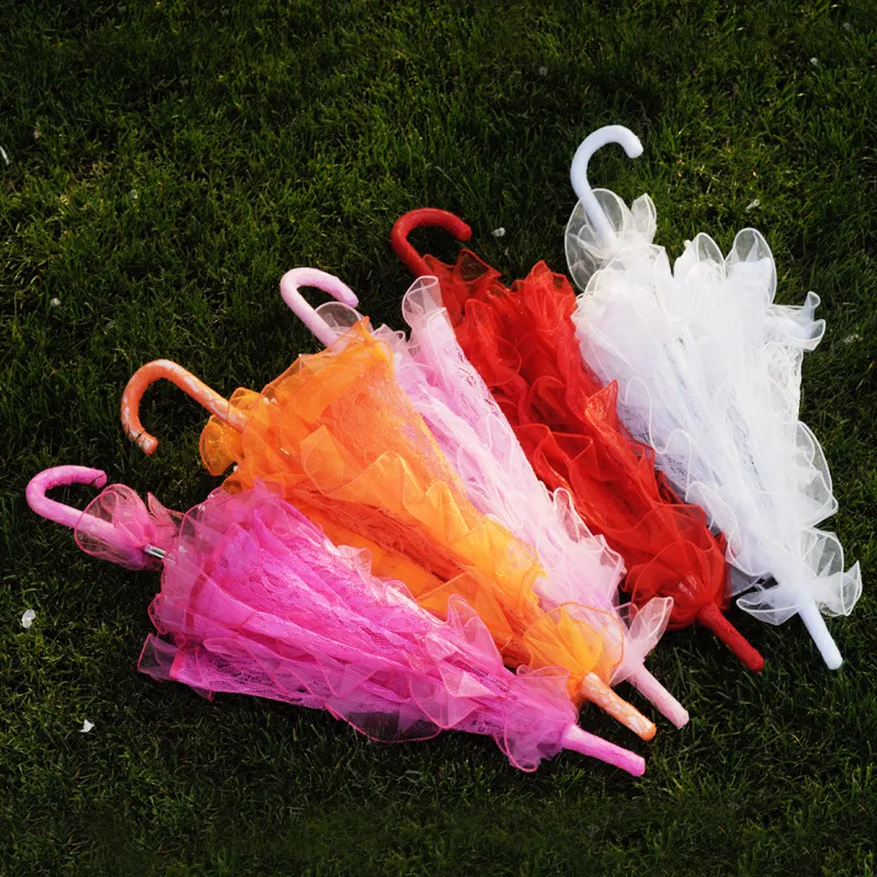 Parasols Simple Wedding Supplies Lace Hollow Bride Wedding Umbrella Photo Decoration Photography PropsZZ