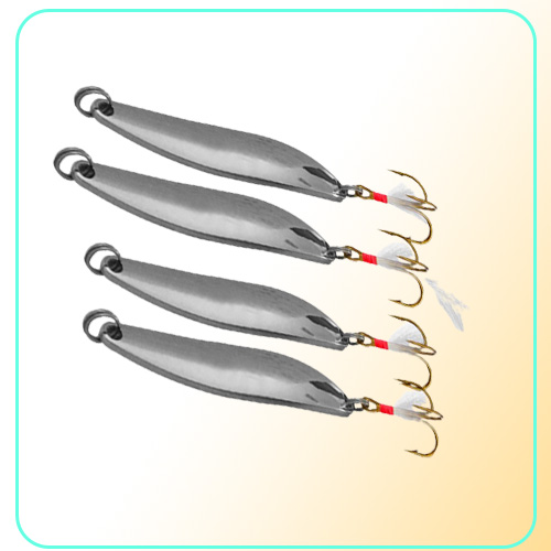 5g21g Spoons Hook Metal Baits Lures 864 Treble Hooks Silver Fishing Gear 10 Pieces lot WMB6