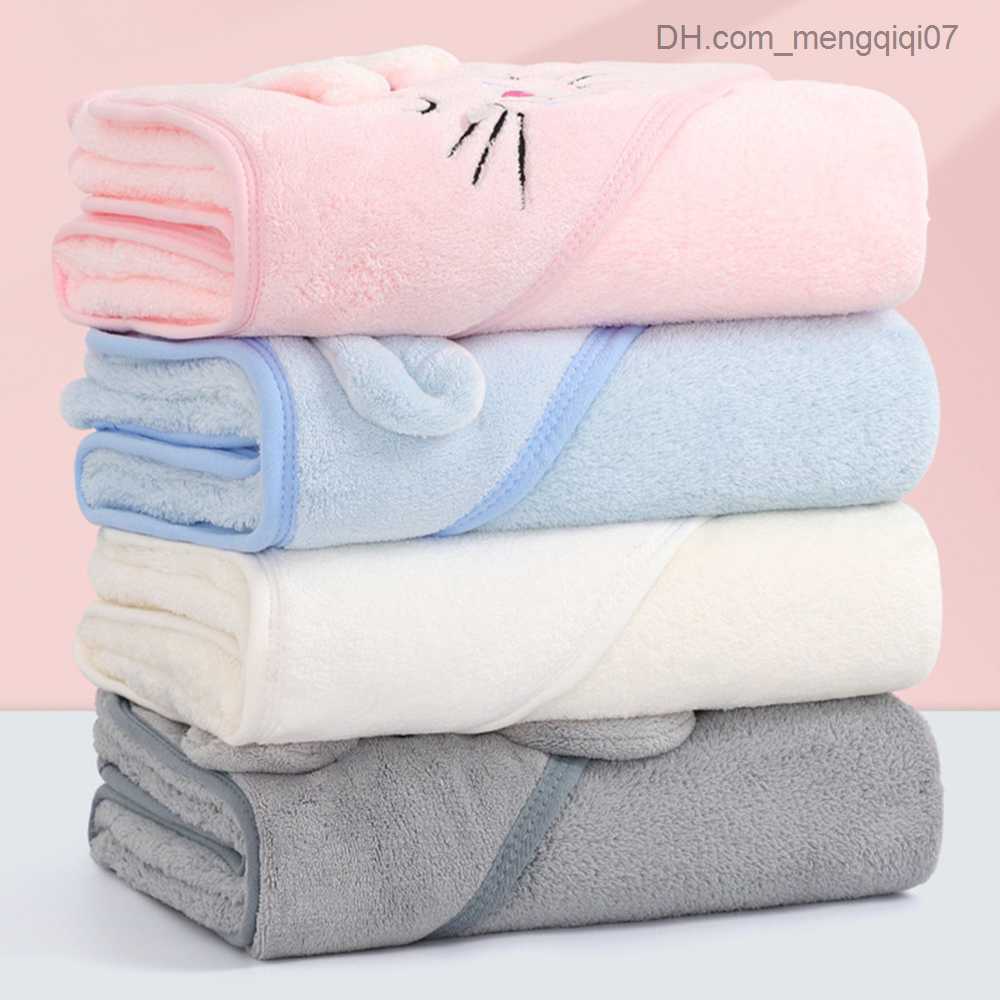 Towels Robes Unisex Baby Bathroom Flannel Cloak Cartoon Boys and Girls Super Soft Hooded Spa Robe Bathrobe Neonatal Cover Baby Shower Gift Z230819