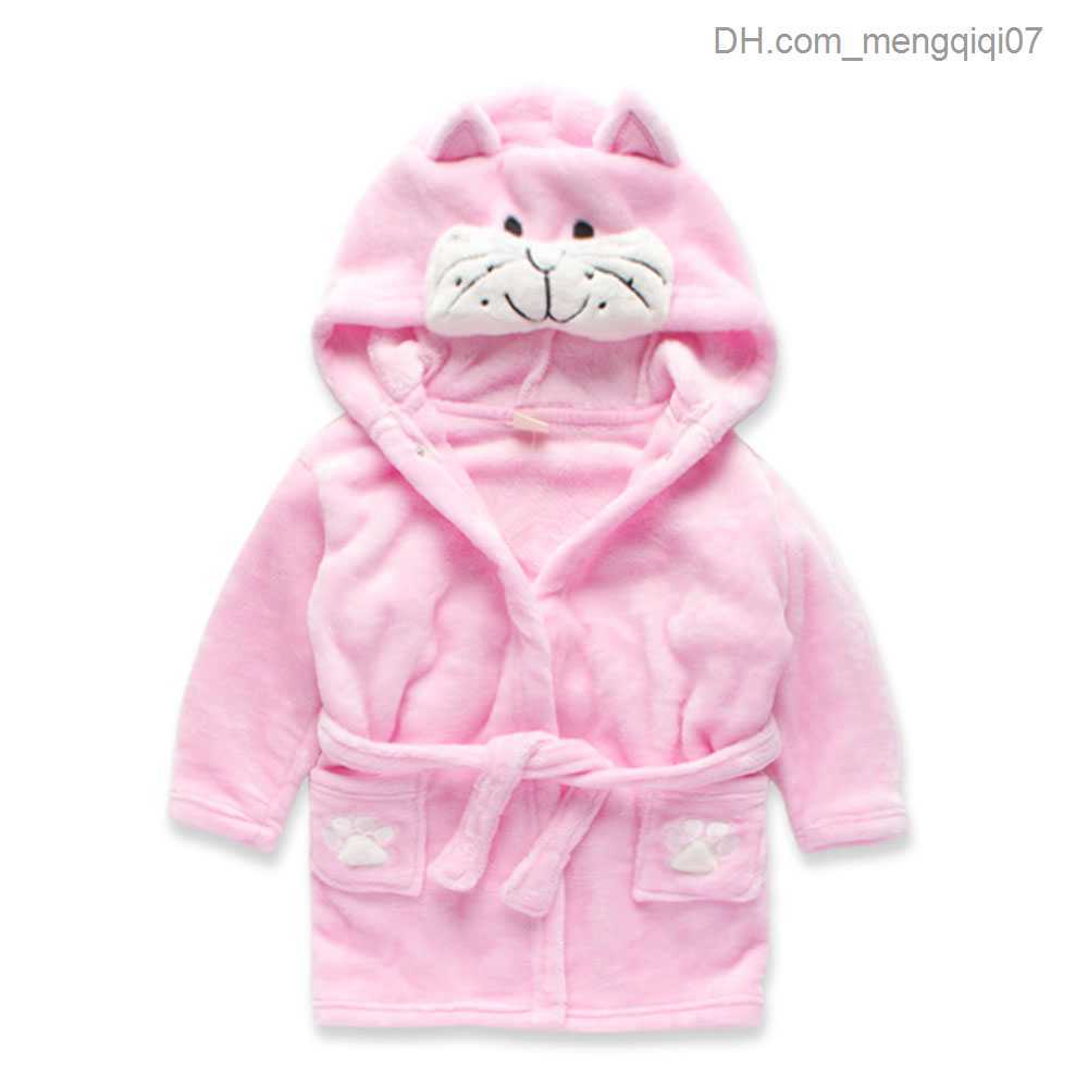 Towels Robes Baby Unisex Plush Animal Face Bathroom Hood Bath Towel Elephant Design Z230819