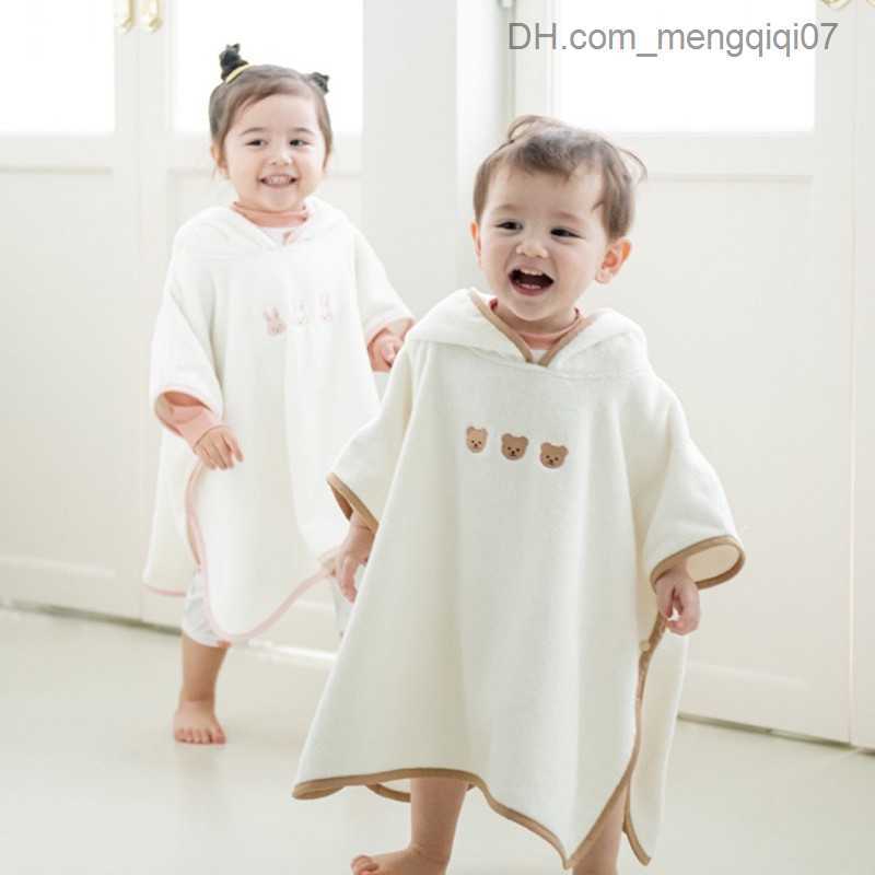 Towels Robes Cute cartoon family beach towel Soft and comfortable children's hooded towel Rob pure cotton absorbent bathroom towel Toalla Bebe Co