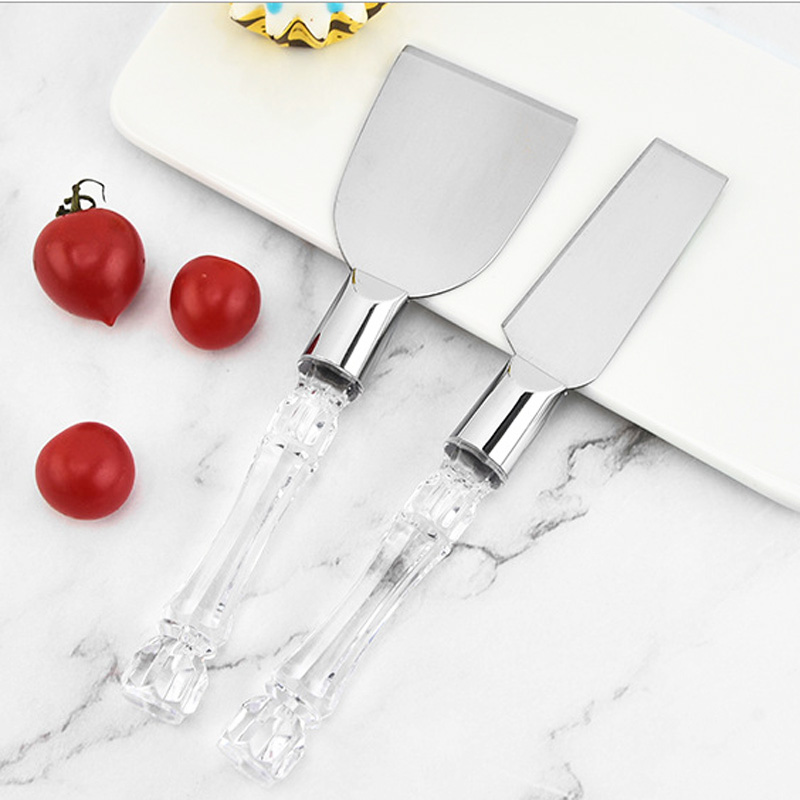 20Set Cheese Cheese Knife Set Pizza Knife Fruit Knife and Fork Stainless Steel Clear handle Knife and Fork Bread Dessert Tool