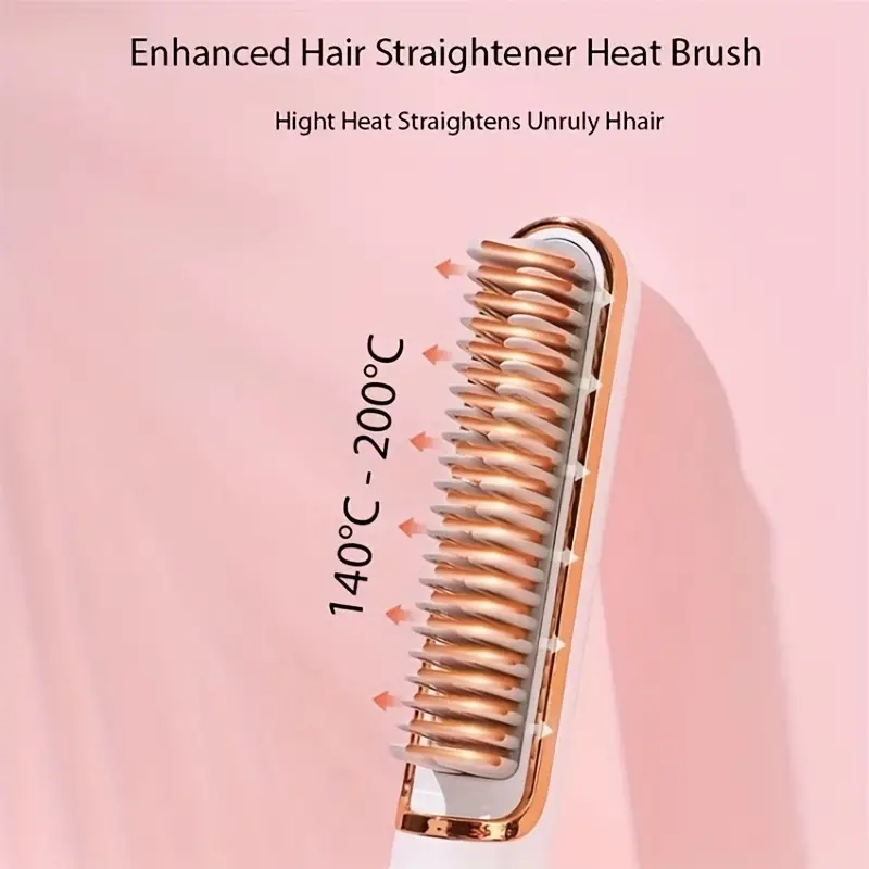 Hair Straightener Brush Dual-use Portable Electric Heating Comb Hair Straightener Anti-Scald Hair Styling Tool