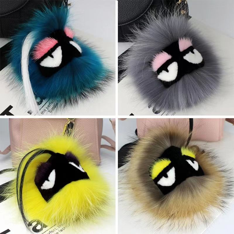 Little Monster pendant Fox Fur ball pendant Bag pendant Fur plush accessory Bag accessories Keychain ladies