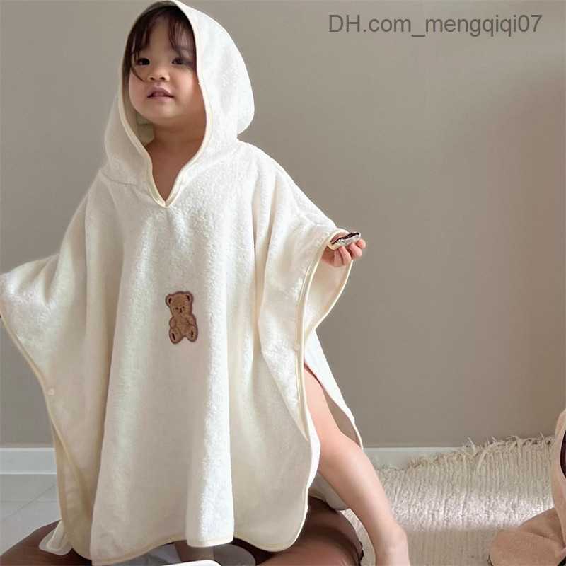 Towels Robes Korean baby bath towel hooded raincoat super absorbent beach towel baby bath towel baby bath towel Z230819