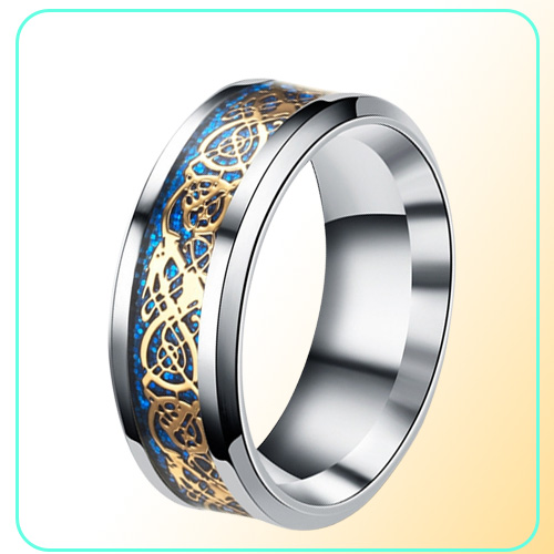 Mix 20 Pieceslot Stainless Steel Rings Whole Men Jewelry Engagement Retro Vintage Rings Dragon Rings Men Anel Wide 8mm