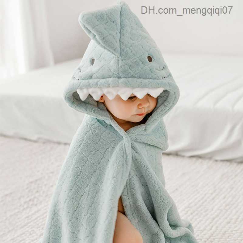Towels Robes EMXEE coral velvet baby bath towel soft and warm sleeping baby bath towel suitable for girls boys cute young children and baby products Z