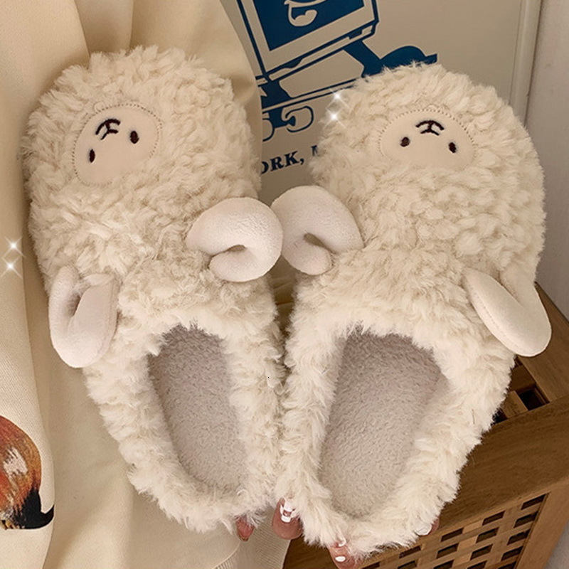 Slippers Winter Shoes Cartoon Sheep Cute Couples House Fur Slipper Home Shoes Winter Cotton Slippers Indoor Slippers Keep Warm Plush 230817