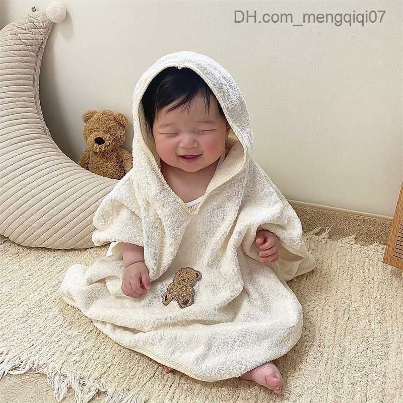 Towels Robes Korean baby bath towel hooded raincoat super absorbent beach towel baby bath towel baby bath towel Z230819