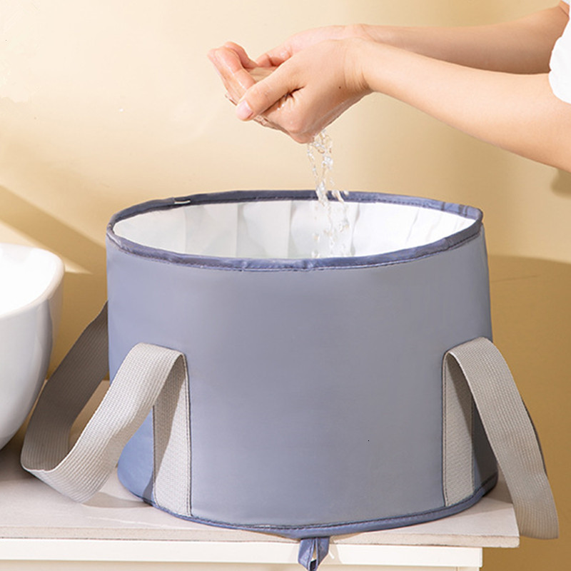 Foot Care Foldable Basin Travel Camping Washbasin Bucket Fishing Folding Basin Foot Bath Sink Foot Soak Bag Multifunctional Bucket 230818