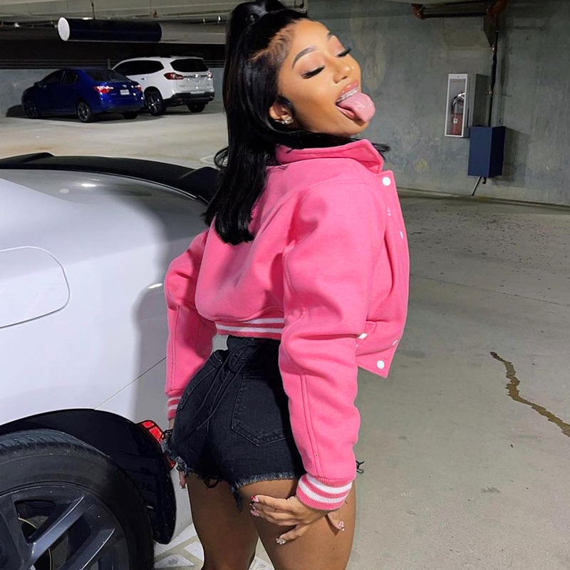Women's Jackets Varsity Baseball Cropped Jacket Embroidery Letter Coats Crop Women Fall Winter Y2K Clothes Streetwear Cyber Racing Jackets 230817