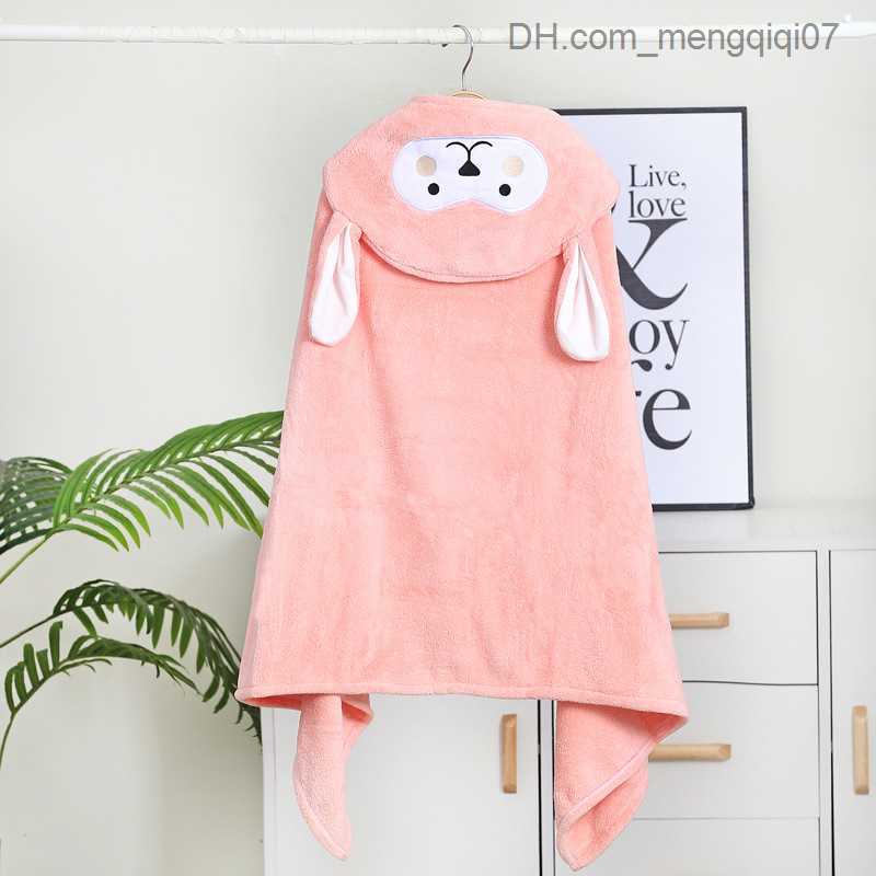 Towels Robes Baby Robe Cartoon Rabbit Hoodie Children's Pajamas Bath Towel Boys and Girls Soft Bathroom Pajamas Children's Clothing -70x140c