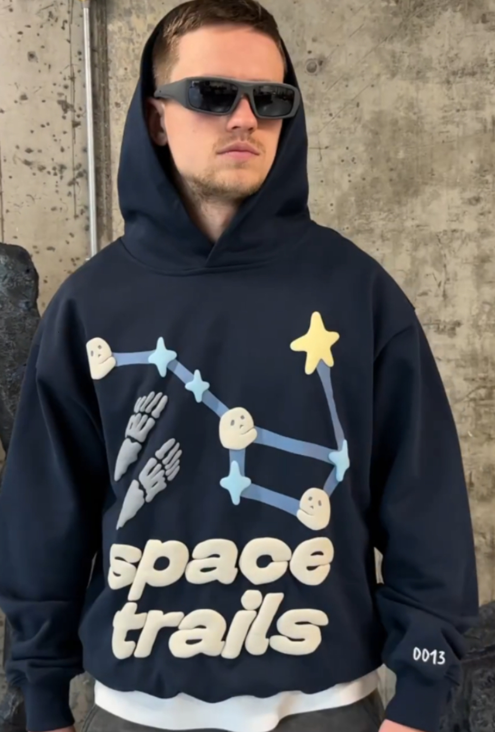 Womens Hoodies Sweatshirts High quality dark blue space trails foam 3D hoodie loose and casual Cotton Liner Sweatshirt Top Women Couples Y2k Clothes t