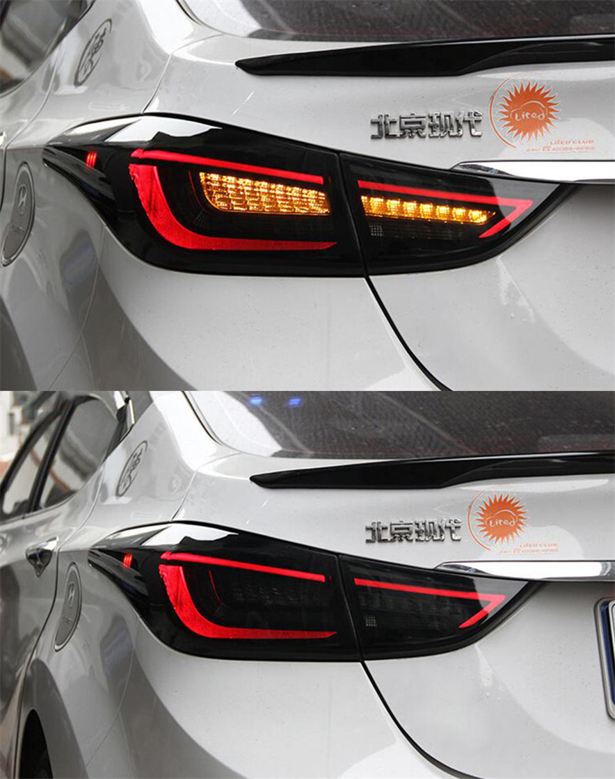 Car Tail Lights For Hyundai Elantra Taillight 20 11-20 16 LED Tail Lamp+Turn Signal+Brake+Reverse LED Light