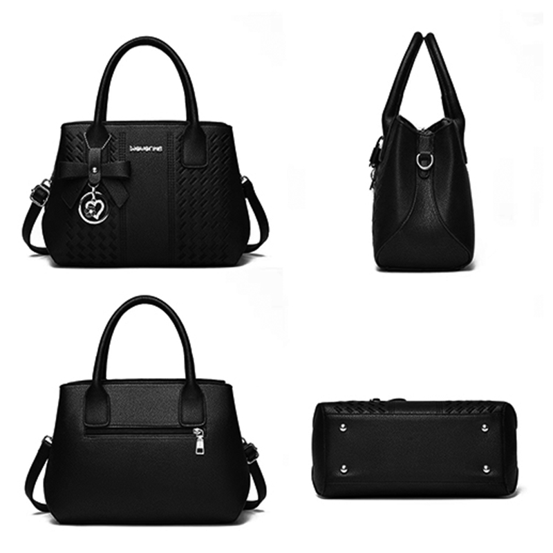 Women's wallet and handbag shoulder bag, women's designer shoulder bag, black//white, handbag