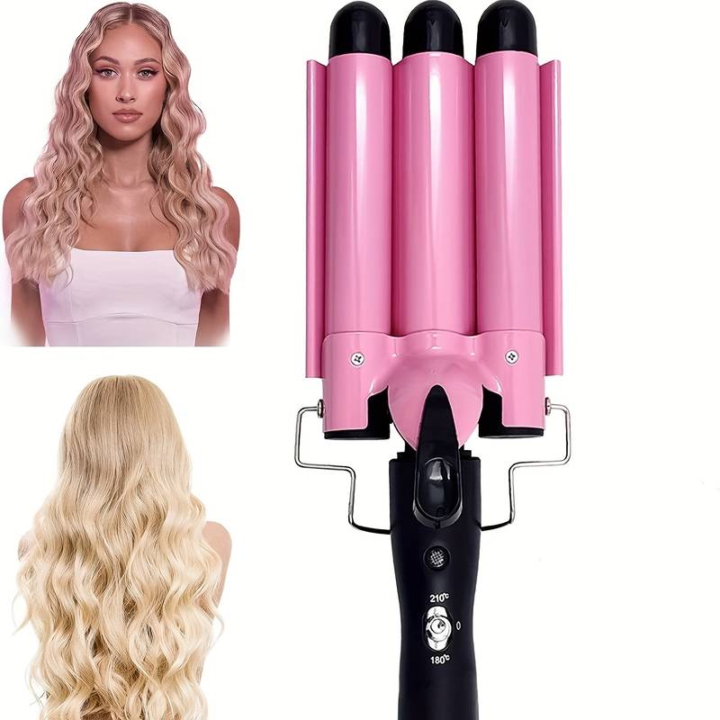 Curling Iron Temperature Adjustable Ceramic Big Waves Adjustable 25mm Hair Waver Curling Iron For Long Or Short Hair Heat Up Quickly Last Long Waver I