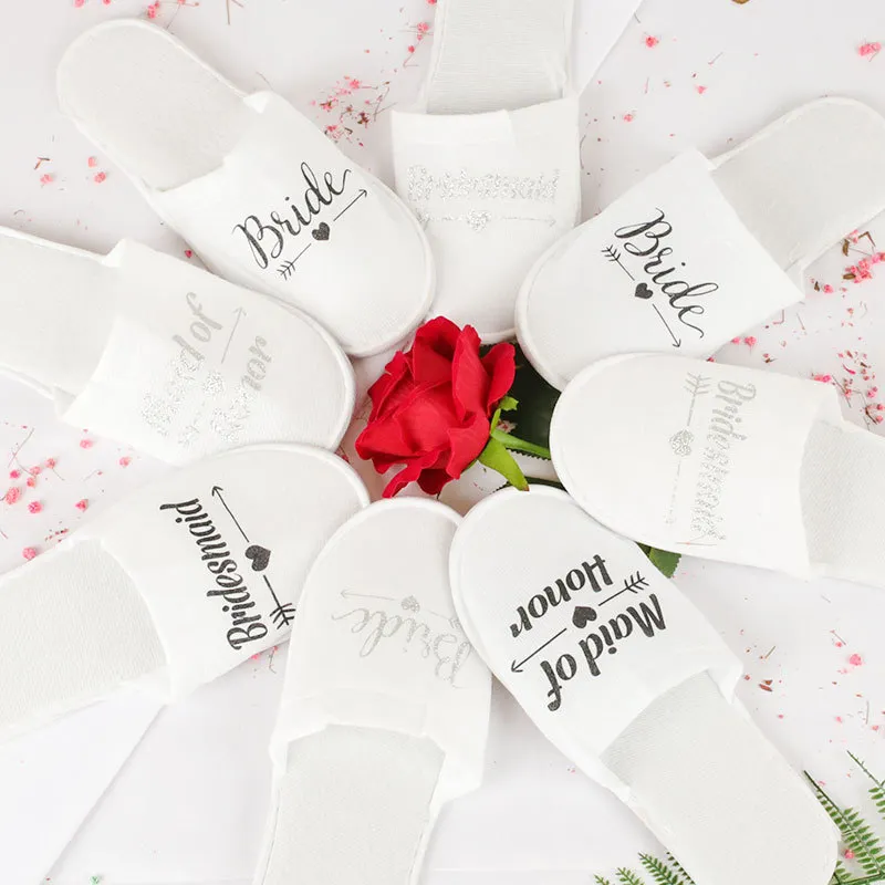 Wedding Party Gifts Personalized brides Bridesmaid slippers bridal shower party giftZZ