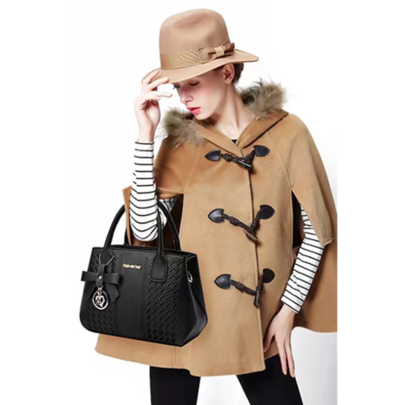 Women's wallet and handbag shoulder bag, women's designer shoulder bag, black//white, handbag