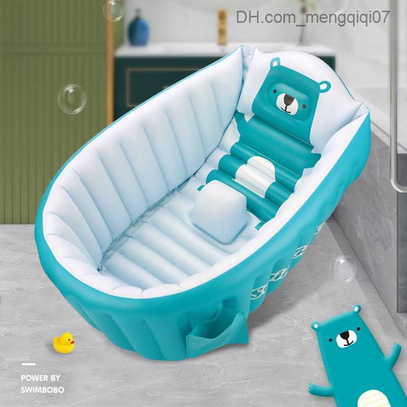 Bathing Tubs Seats PVC inflatable baby bathtub Portable baby bathtub Sitting bathtub Non slip swimming pool Folding bathtub Z230818