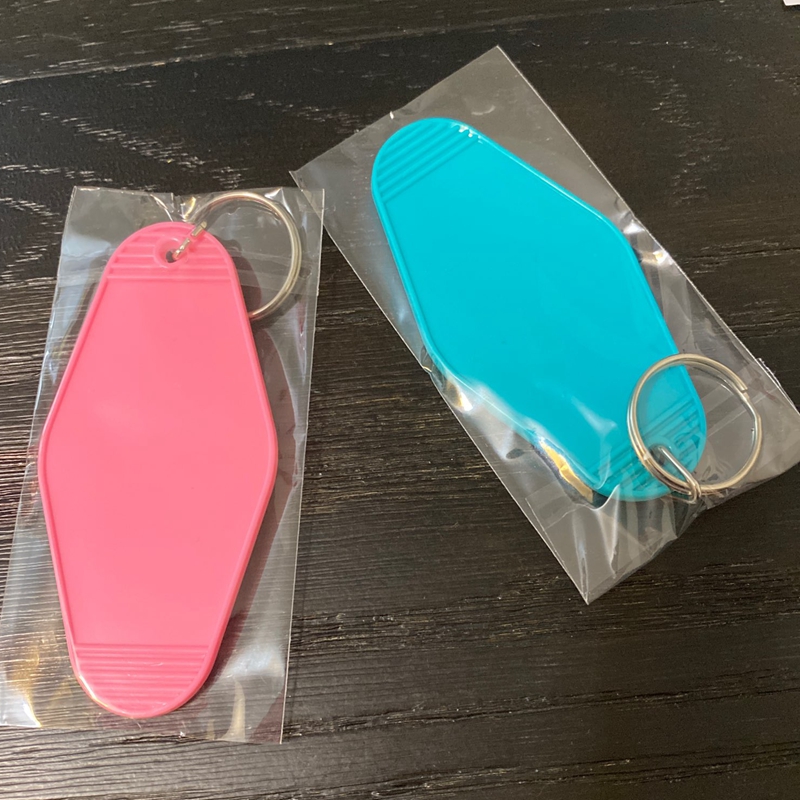 Blank DIY Custom Logo ABS Plastics Hotel Motel Movie Key Chains Tag Pendant Keychain Keyring Cafe Mail Box Gifts
