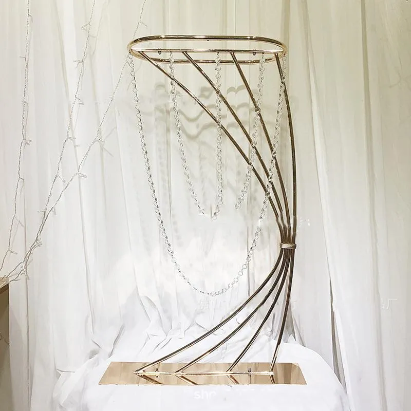 2022 Flower vase Stand 82CM Tall Metal Road Lead Wedding Centerpiece Flowers Rack For Event Party Home DecorationZZ