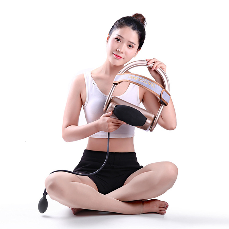 Other Massage Items Filled Air neck massager health care Cervical Tractor Pillow Traction Posture Pump Relax Vertebra Orthopedic Stretch massage 23081