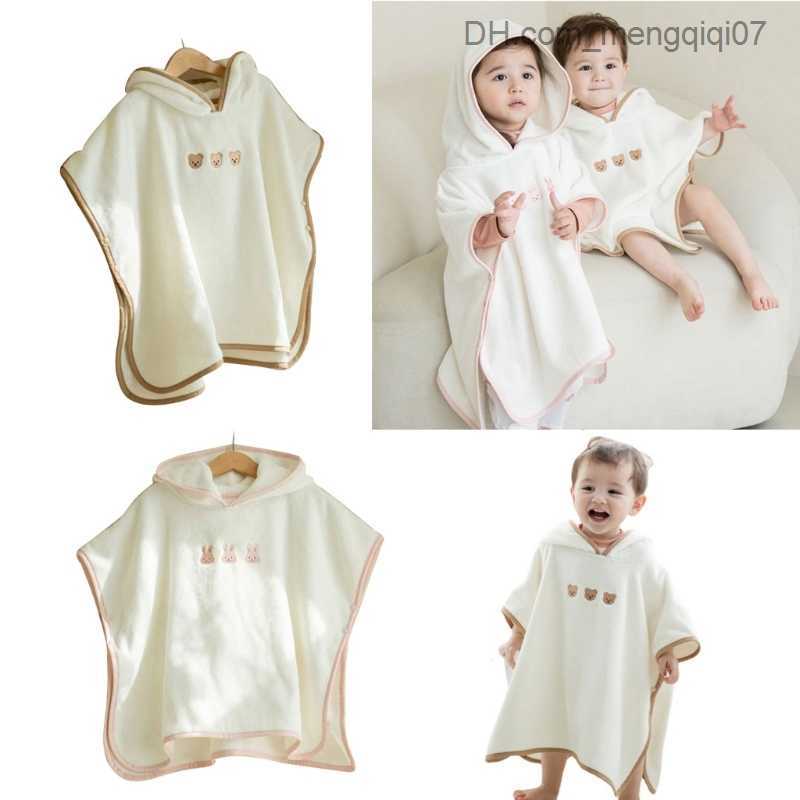 Towels Robes Cotton Beach Towel Hoodie Baby Shower Dew Coat Baby Shower Towel 0-1Y High Absorbent Shower Towel A2UB Z230819
