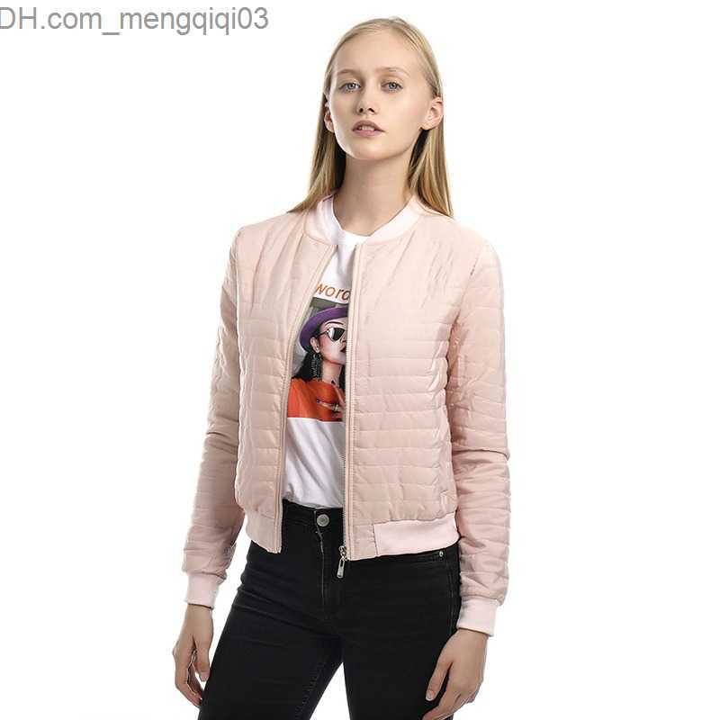 Women's Jackets Autumn Winter Leisure Fashion Female Jackets O-neck Zipper Stitching Quilted Bomber jacket 2021 Women Coats Short Z230818