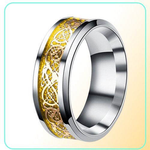 Mix 20 Pieceslot Stainless Steel Rings Whole Men Jewelry Engagement Retro Vintage Rings Dragon Rings Men Anel Wide 8mm