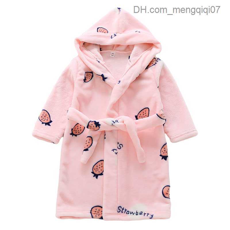 Towels Robes Baby Boys and Girls Bathroom Cartoon Hooded Children's Pajamas Autumn Warm Casual Children's Pajamas Long Sleeve Children'