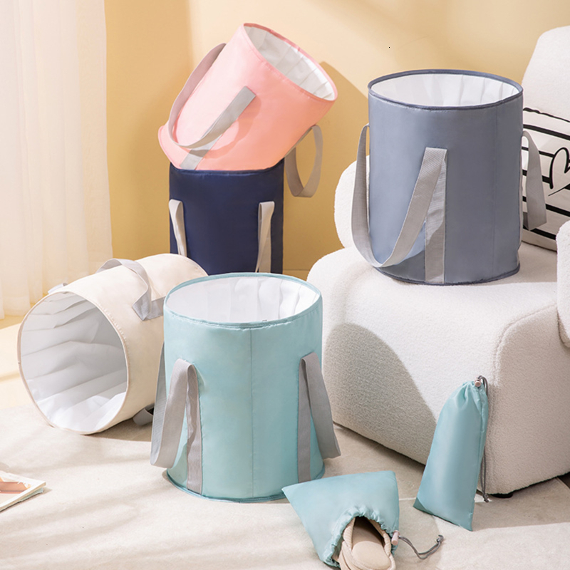 Foot Care Foldable Basin Travel Camping Washbasin Bucket Fishing Folding Basin Foot Bath Sink Foot Soak Bag Multifunctional Bucket 230818