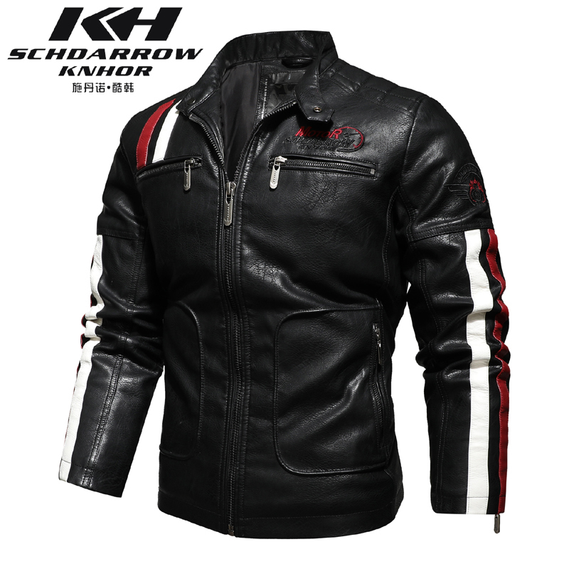 Men's Jackets Winter Men's Leather Trench Coat Jacket Lining plus Cotton Warm Stitching Slim Leather Men Wind-Resistant Pu Jacket 230816