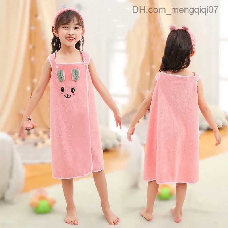 Towels Robes Four Seasons Tank Top Style Children's Bath Towel Cartoon Cotton Baby Bath Towel Meddle Large Wearable Waterproof Bath Towel Z230819