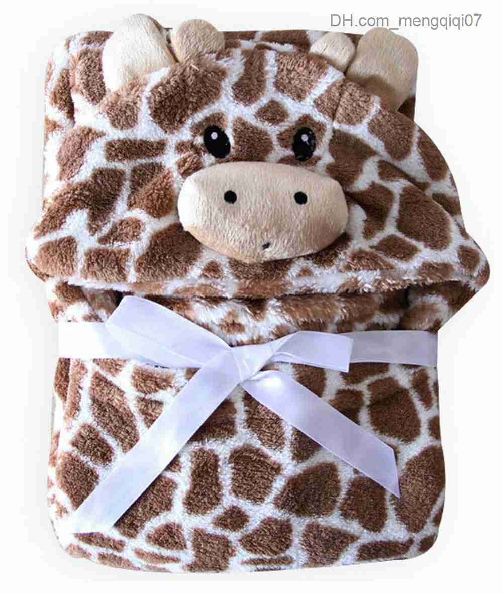 Towels Robes 100cm bear shaped baby hoodie bathroom soft baby newborn towel giraffe towel felt baby bath towel cartoon pattern towel Z230819