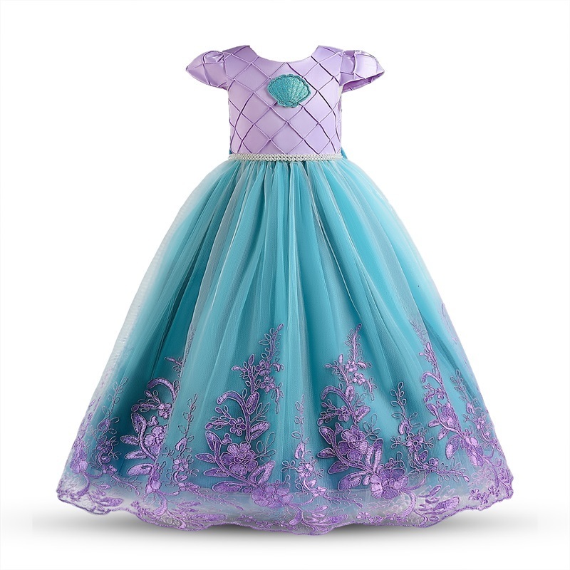 Cosplay Girls Little Mermaid Cosplay Princess Costume For Kids 4-10 Years Halloween Carnival Party Children Disguise Clothing 230817