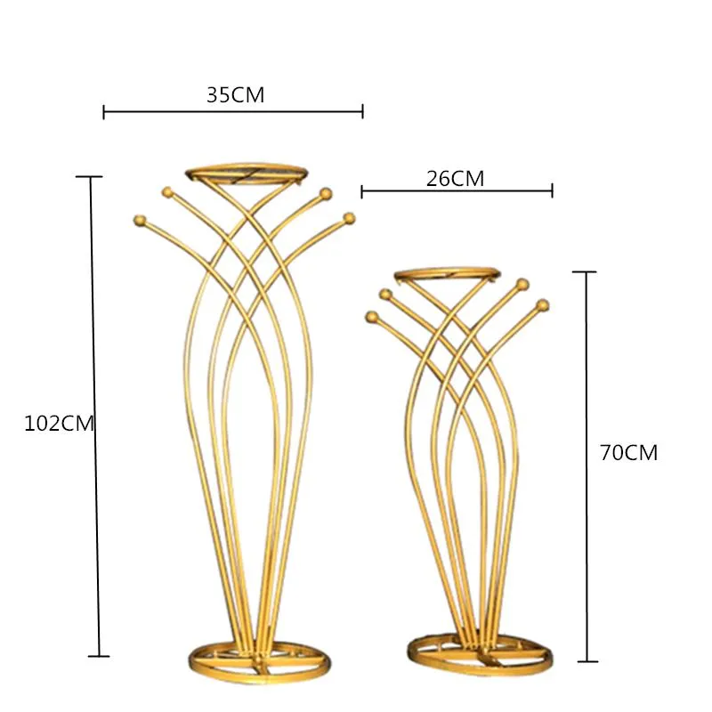 Party Decoration 1PCS Flower Vase Floor Vases Column Stand Metal Road Lead Wedding Centerpiece Geometric Pot Table Rack For HomeZZ