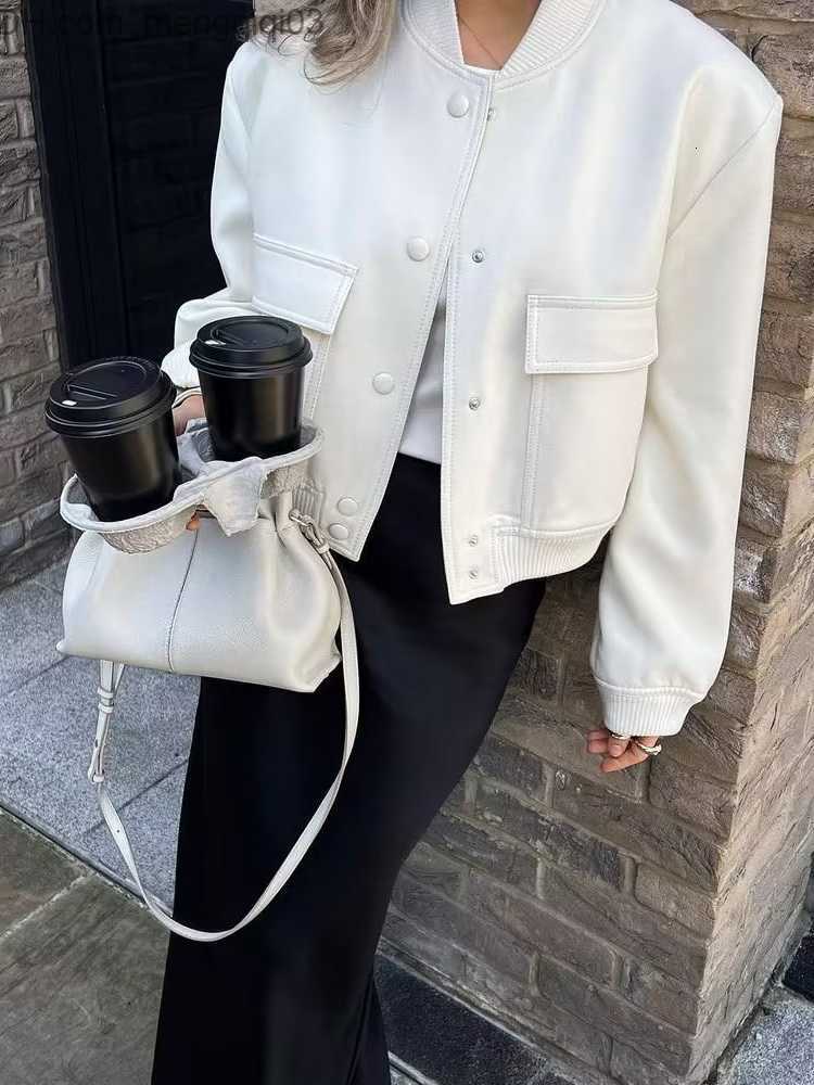 Women's Jackets Women s Jackets SLTNX TRAF Fashion Women Bomber 2023 Spring Antumn Female Long Sleeve Coats Ladies Big Pockets Outerwear 230410 Z