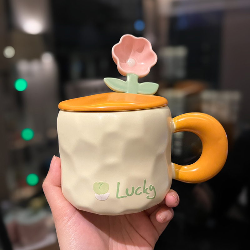 The latest 15.2oz flower ceramic coffee mug Cup, many style choices, support customization of any logo