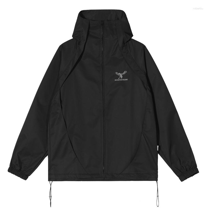 Men's Jackets Clothing Harajuku Streetwear Hooded Windbreaker Embroidered Waterproof Functional Outwear HipHop Coats High Street