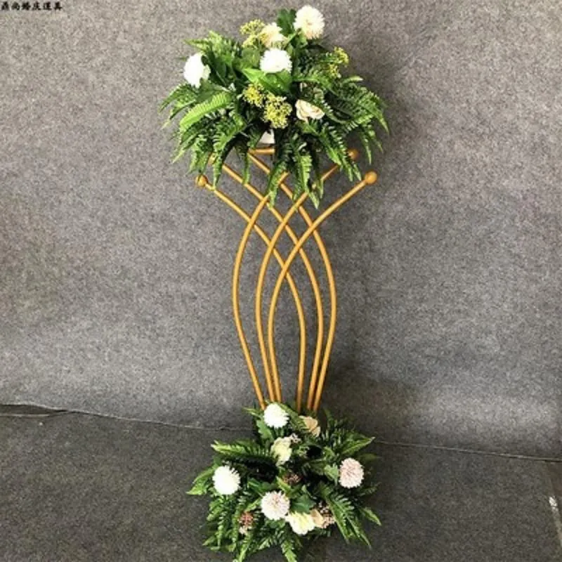 Party Decoration 1PCS Flower Vase Floor Vases Column Stand Metal Road Lead Wedding Centerpiece Geometric Pot Table Rack For HomeZZ