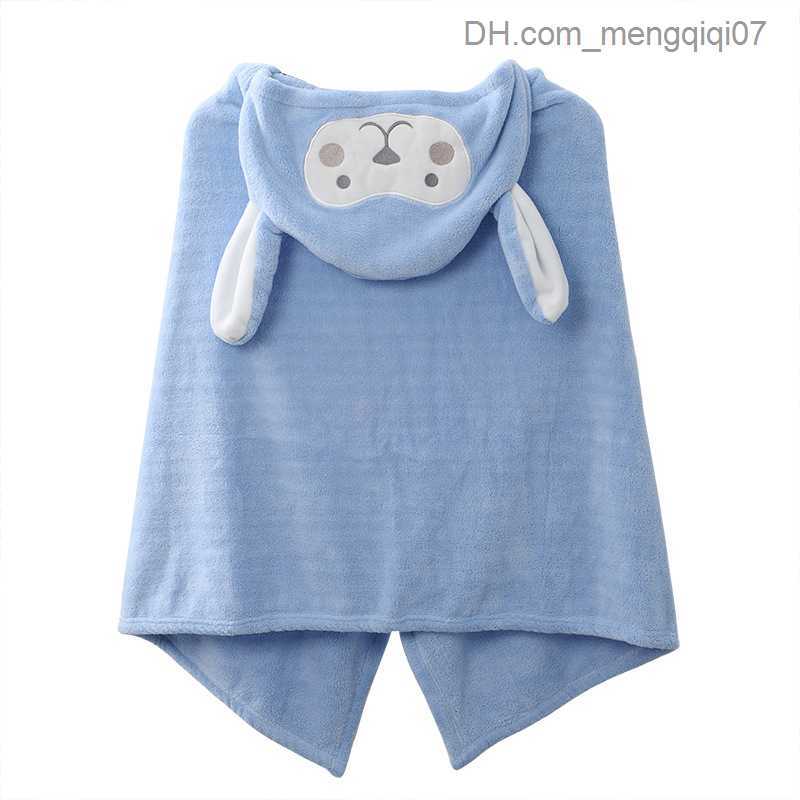 Towels Robes Baby shower cap towel Wearing coral velvet cartoon soft liposuction baby quick drying swimsuit bath towel Z230819