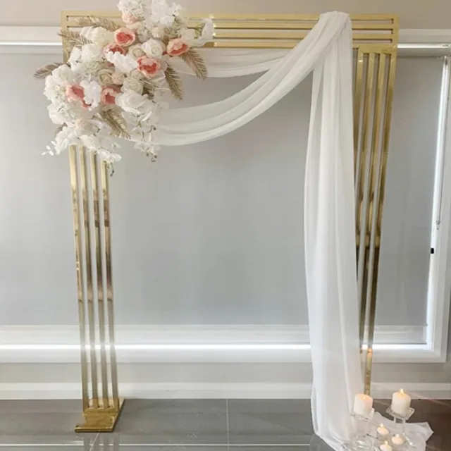 Shiny Gold Metal Frame Wedding Decoration Fabric Rack Backdrops Door Square Geometry Flower Row Arch Screen Background Home ScreenZZ