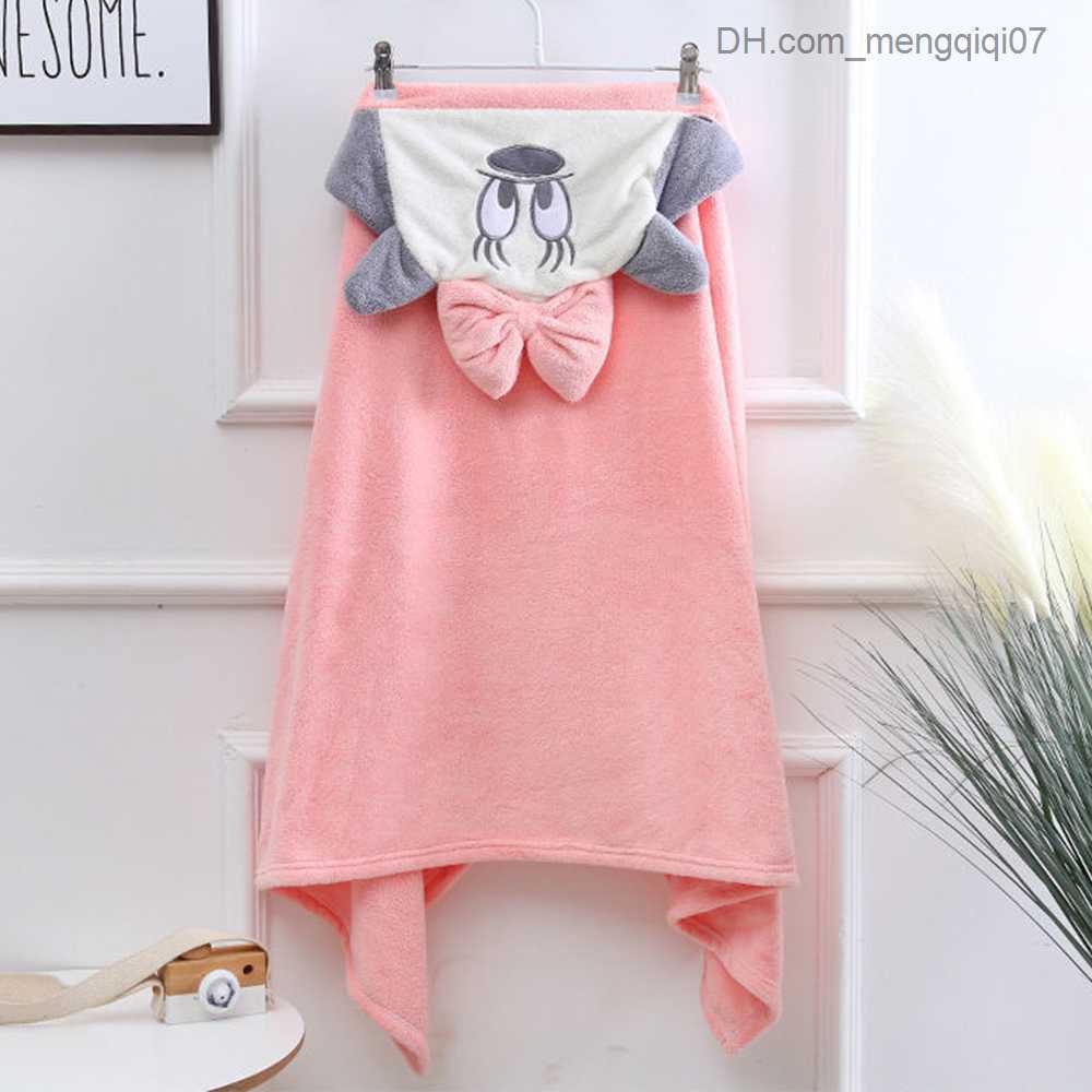 Towels Robes Baby shower gel flannel cape cartoon boy girl super soft hooded spa bath towel baby shower gift Z230819