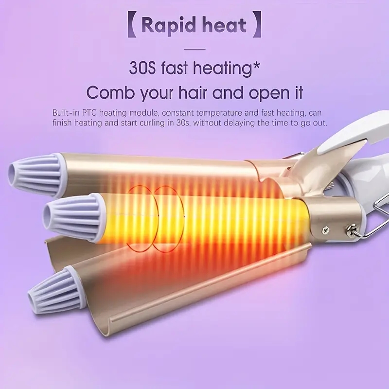Electric Curling Iron - Three-Stick Hair Curler for Smooth and Shiny Hair - Household Egg Roll Stick - Hair Styling Tool for Salon-Quality Results