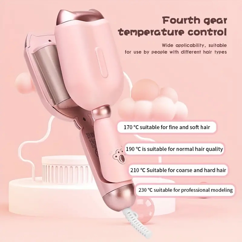 Ceramic Hair Curler Egg Roll Wand - Portable 32mm Hair Curling Iron for Salon-Quality Curls and Waves
