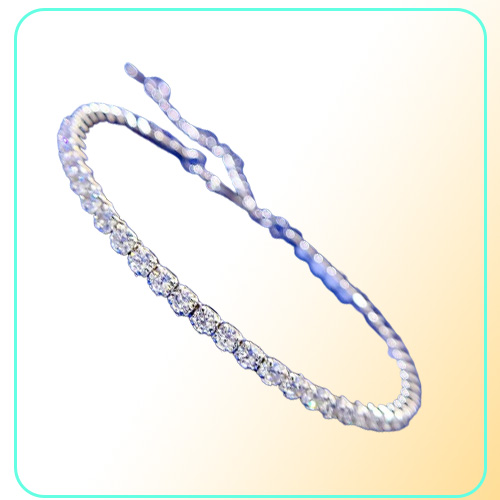new high carbon drill full drill bracelet NIS simulated diamond 3mm row chain7583662